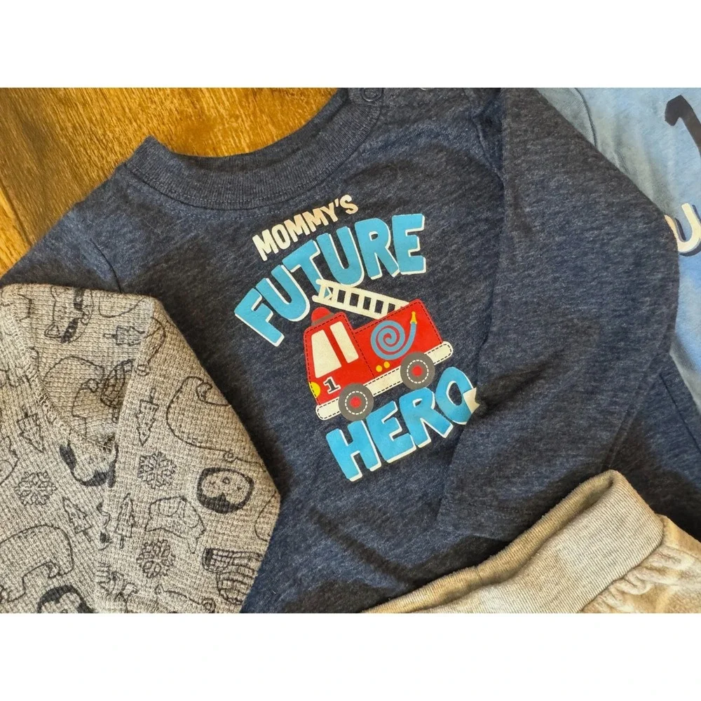 Baby‎ Boy 3/6 Months Outfits Clothes Lot Long Sleeved Shirts Jeans Pants Mommy